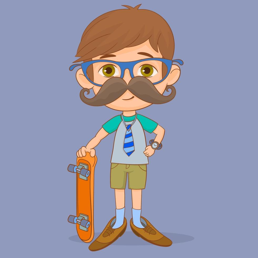 Boy wearing a mask glasses, nose and mustache vector