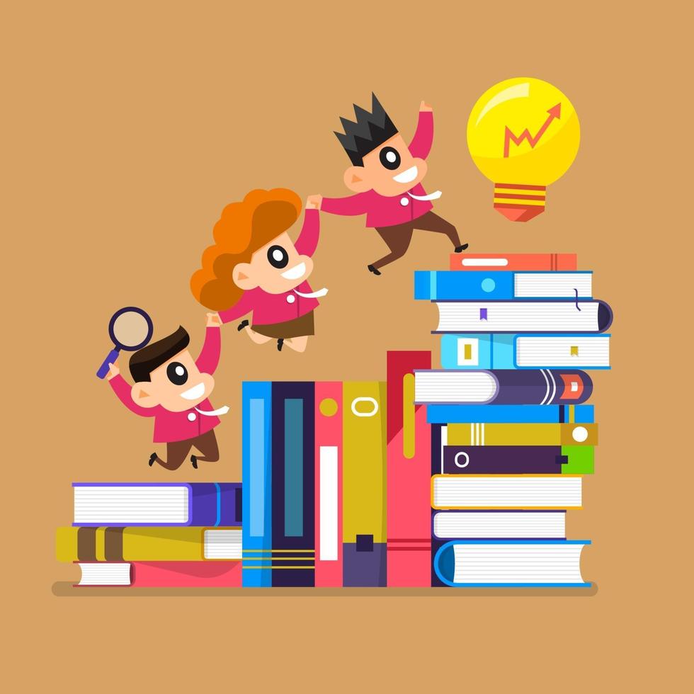 illustrations concept education with books vector