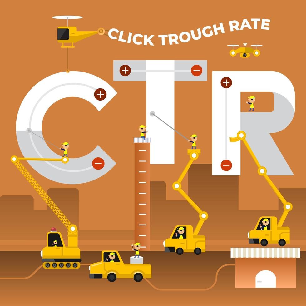 illustrations building type click through rate vector
