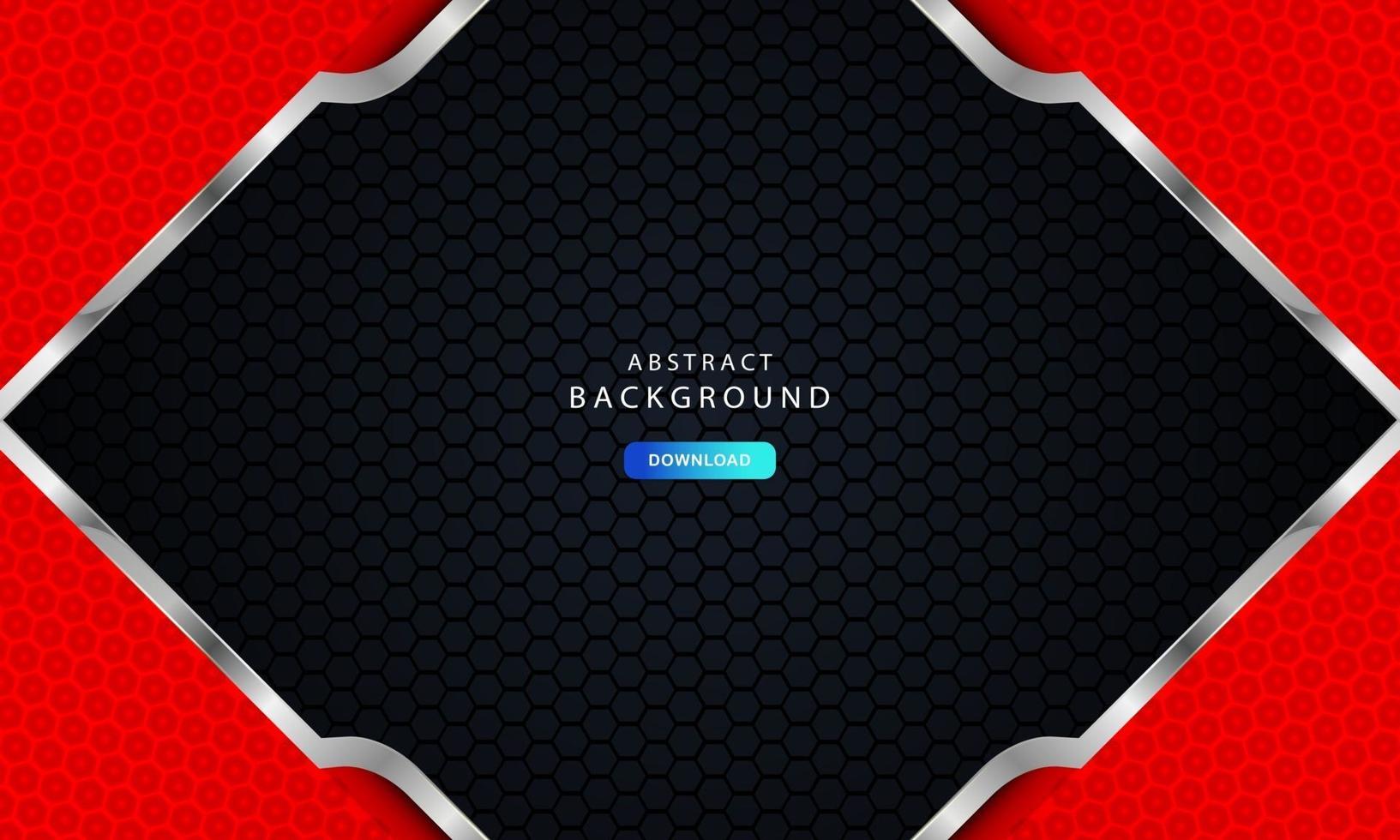 Red abstract modern corporate frame concept with silver effect vector