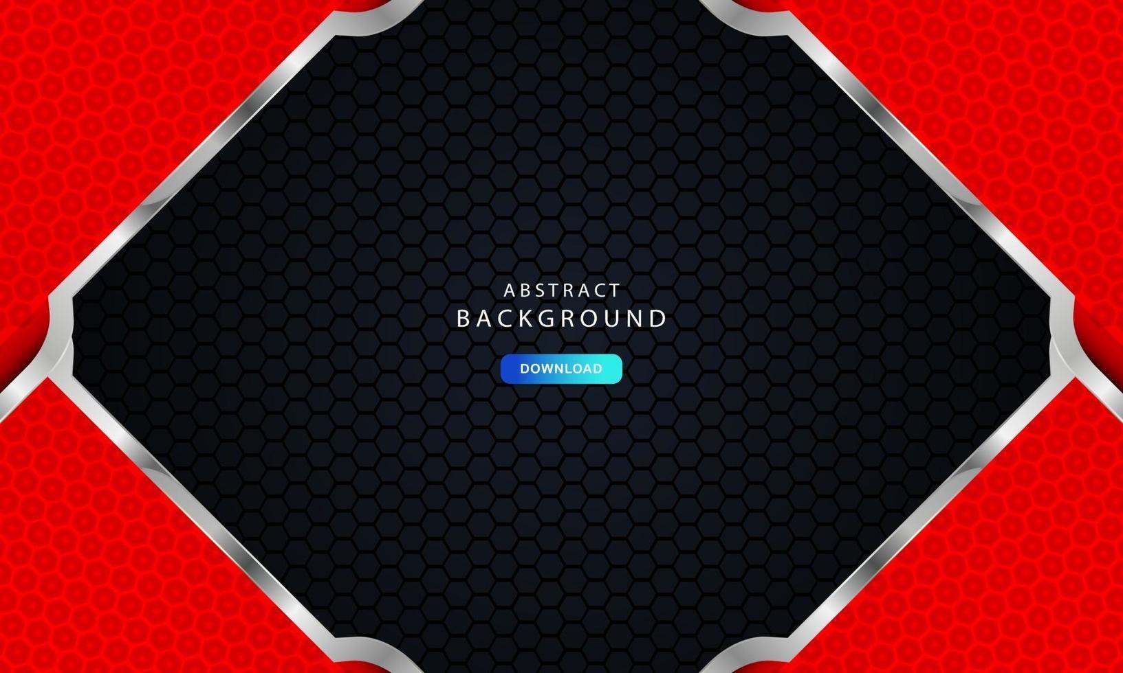 Red abstract modern corporate frame concept with silver effect vector
