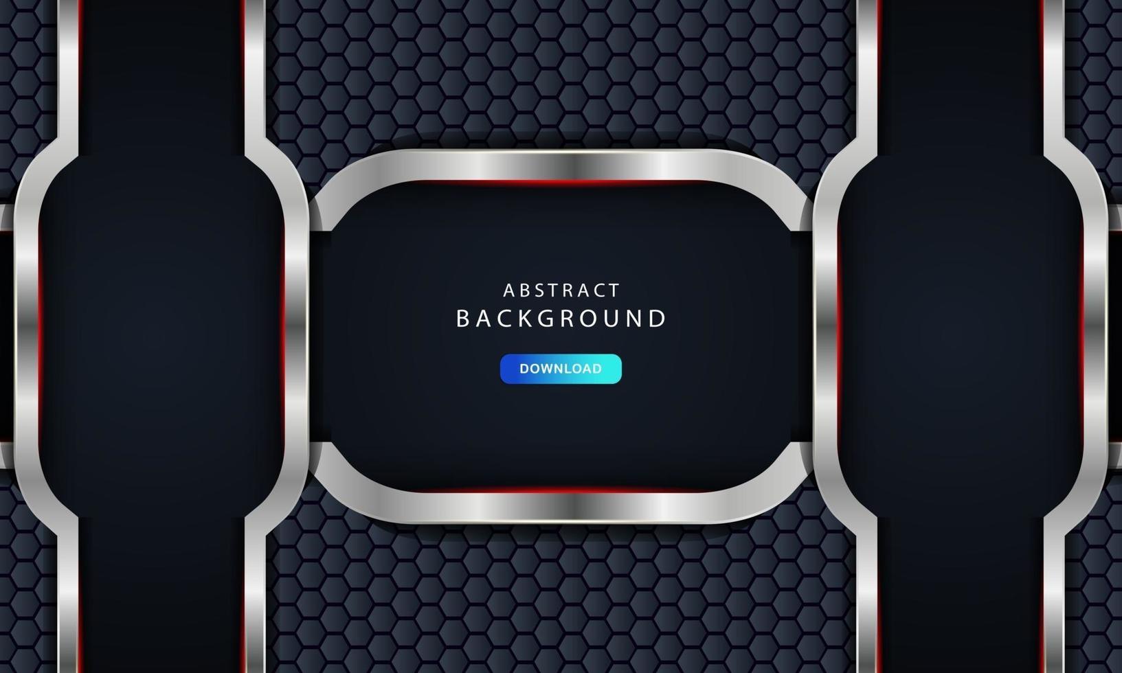 BRealistic overlap layer on hexagon pattern background vector