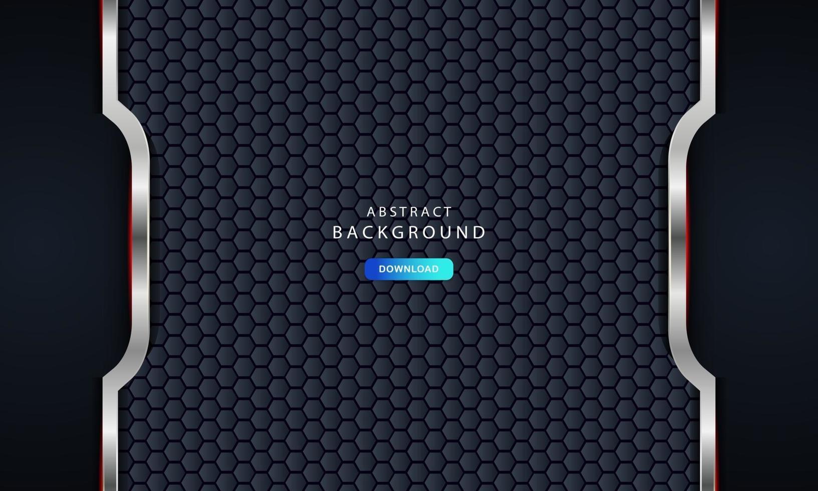 Realistic overlap layer on hexagon pattern background vector