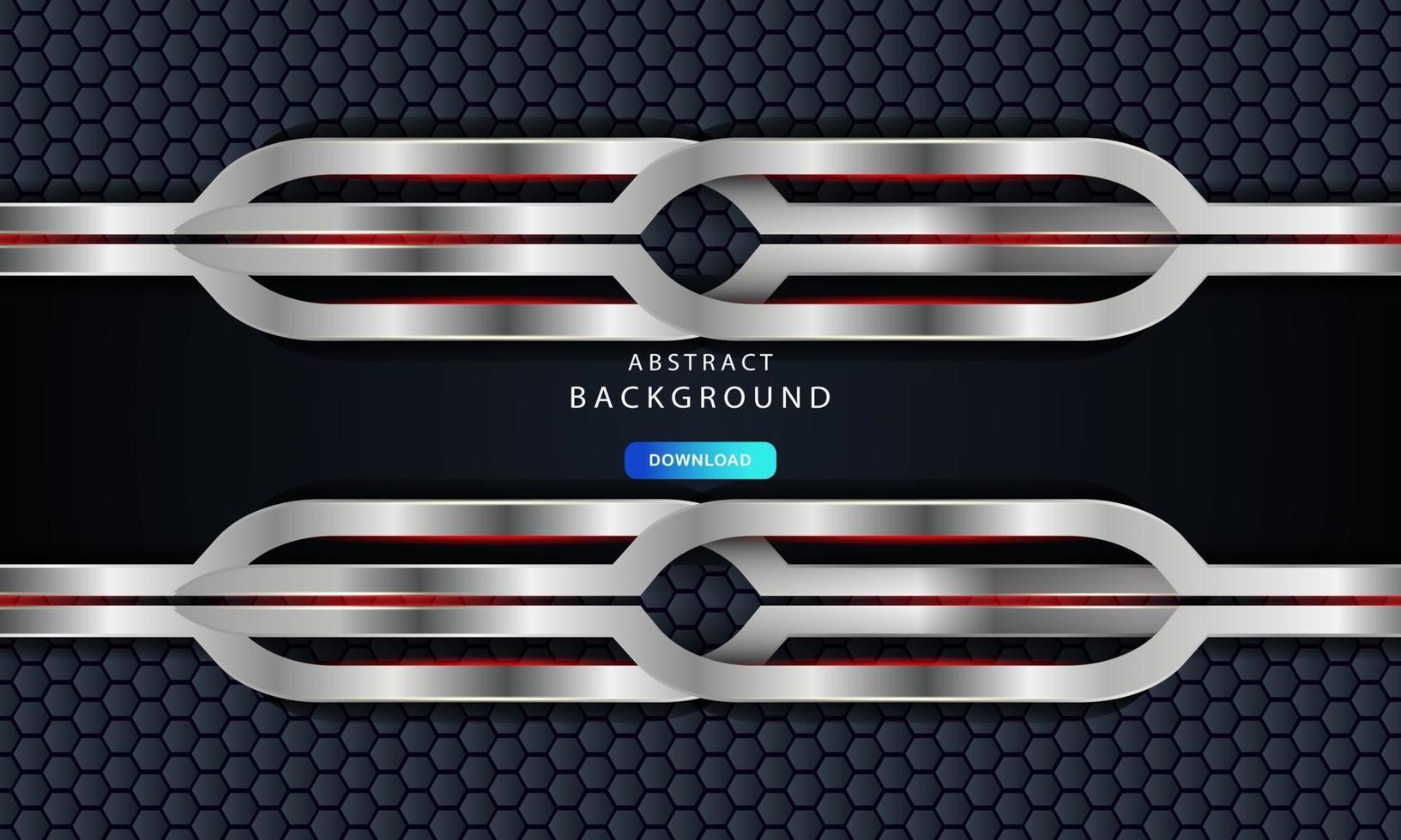 Realistic overlap layer on hexagon pattern background vector