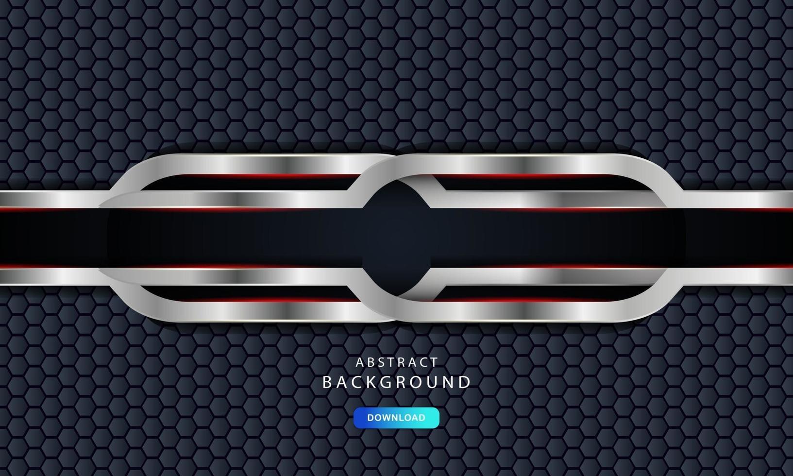 Realistic overlap layer on hexagon pattern background vector