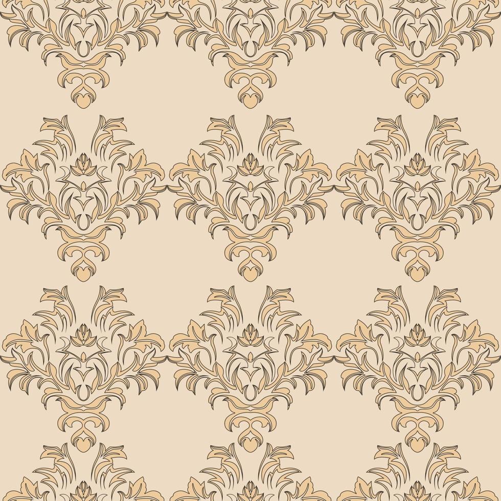 Beige romance vector seamless pattern. Pattern for tile of curtains for wallpaper and clothes.