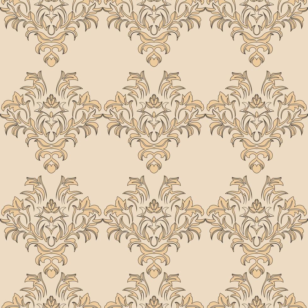 Beige romance vector seamless pattern. Pattern for tile of curtains for wallpaper and clothes.