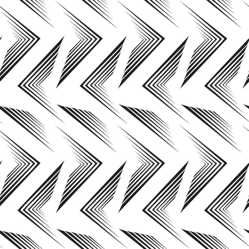 Seamless vector pattern of black lines isolated on white background.