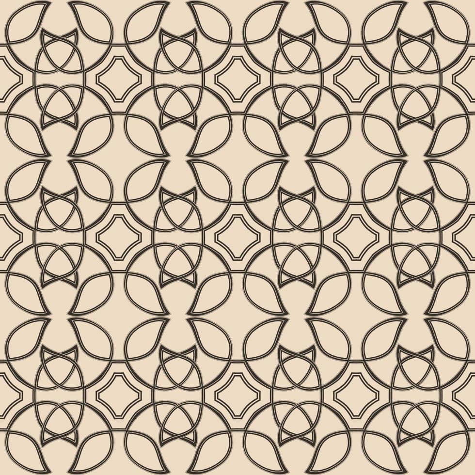 Celtic brown ethnic vector pattern with wicker elements.