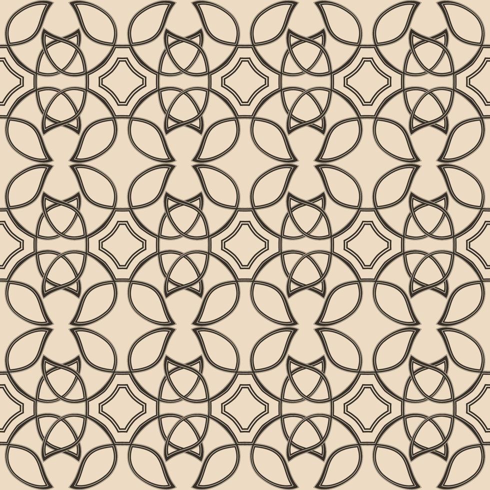 Celtic brown ethnic vector pattern with wicker elements.