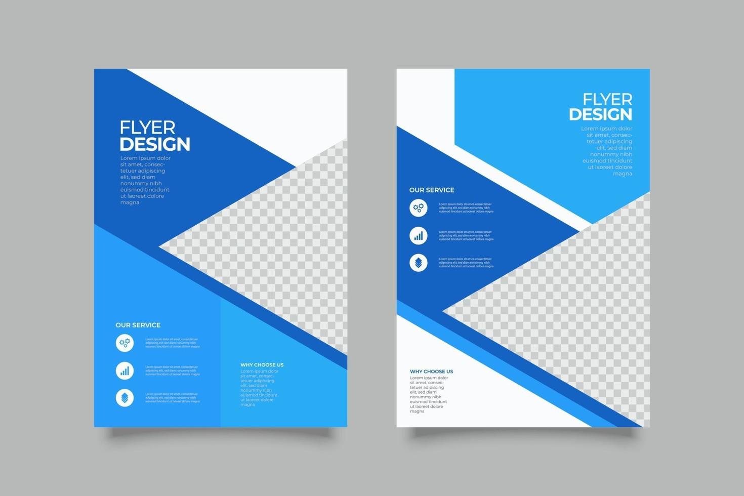 Webinar blue sea Flyer Template with Shapes vector