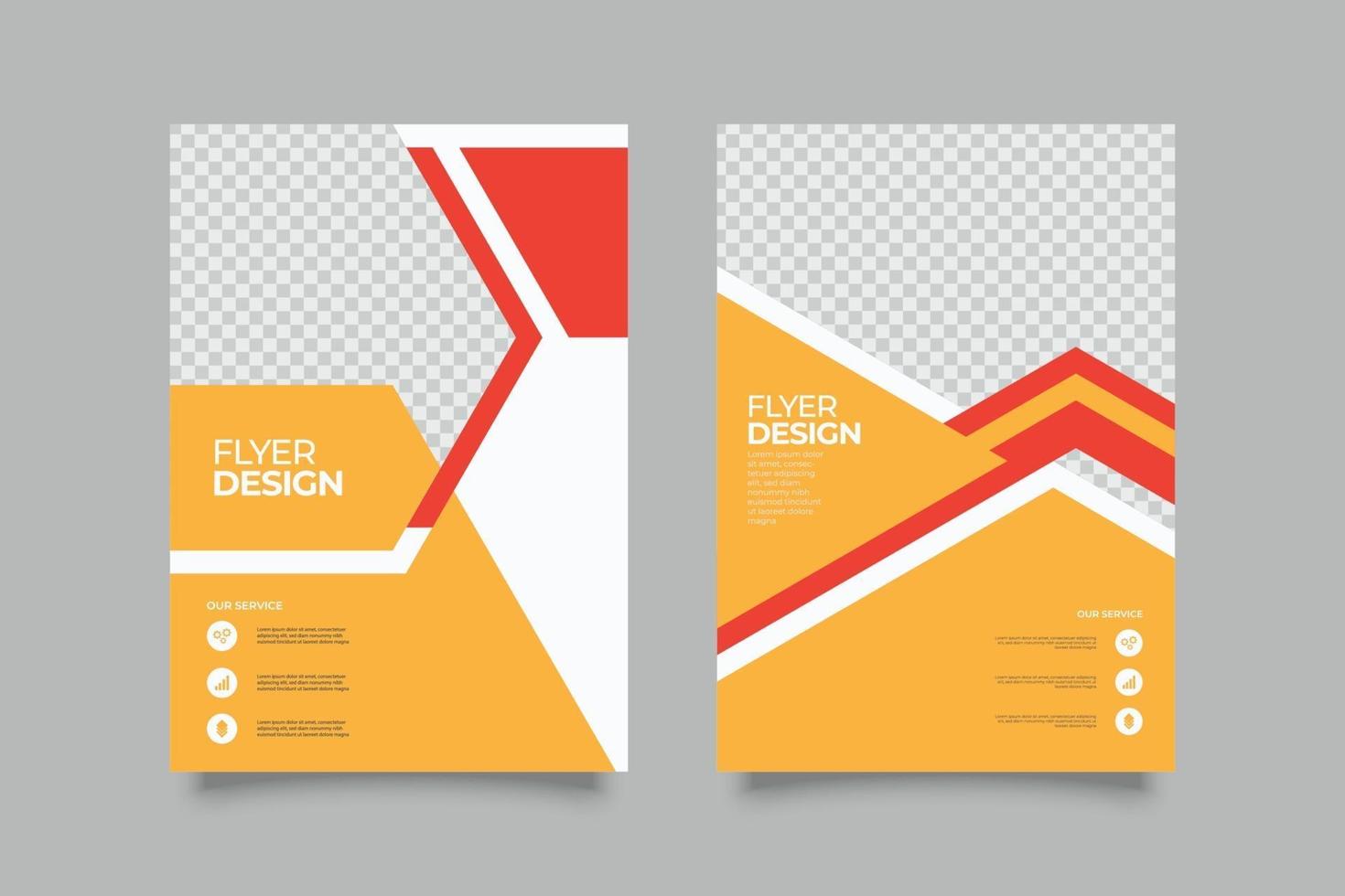 Webinar orange Flyer Template with Shapes vector