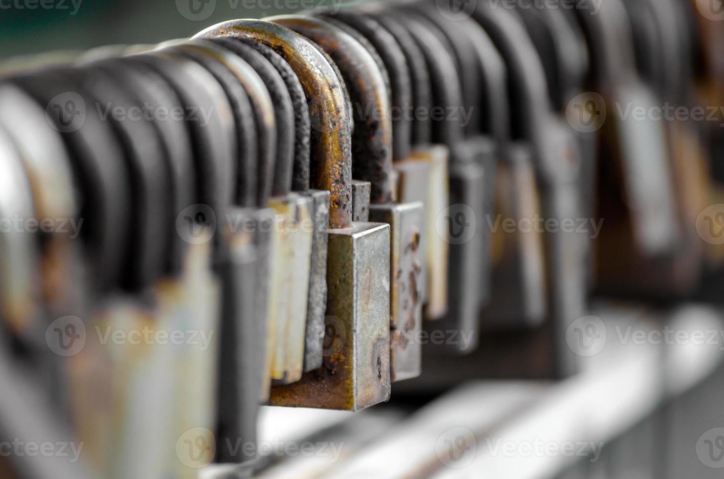 Row of old locks photo