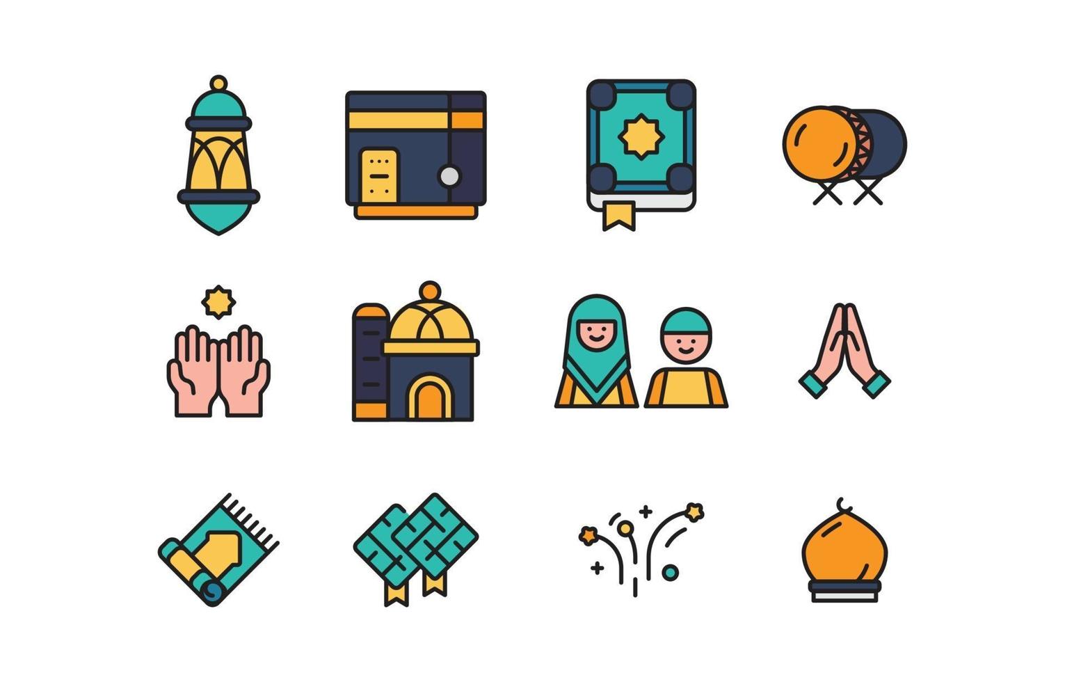 Flat Eid Mubarak Icon vector