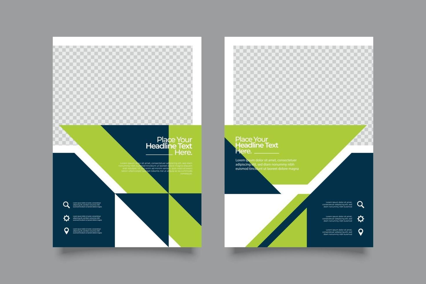 Green tone Flyer Template with Shapes vector