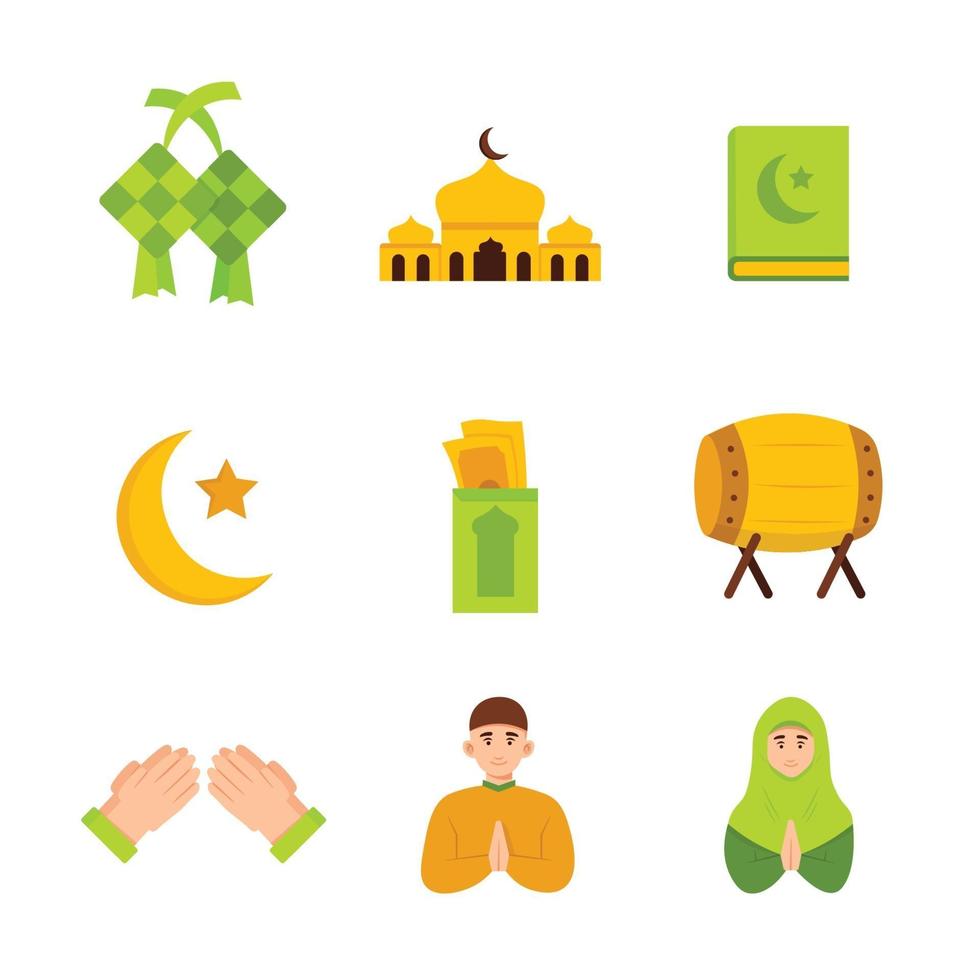 colección de iconos de eid mubarak vector