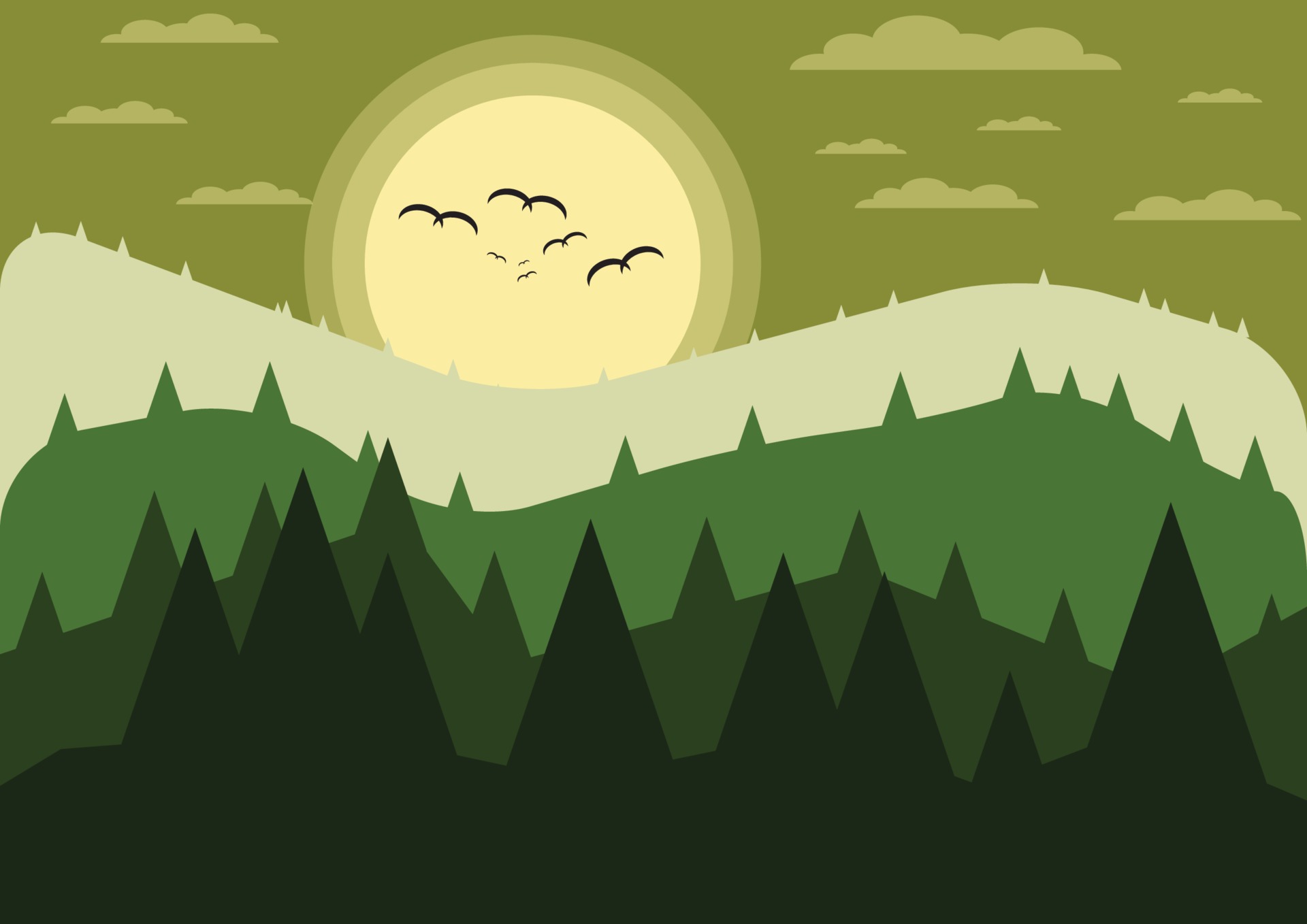 Mountains with forest landscape. Nature Background. 2243156 Vector Art at  Vecteezy