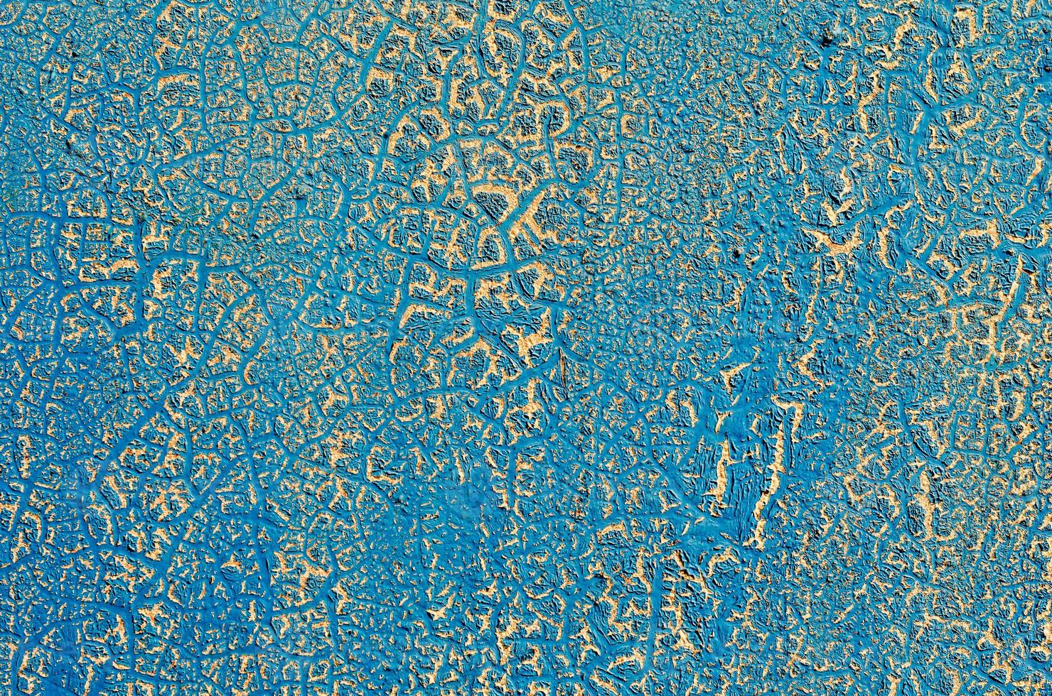 Old blue cracked wall photo