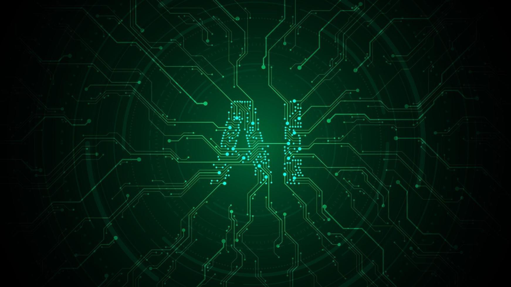 sistema operativo ai en el centro de varios sistemas de trabajo. vector