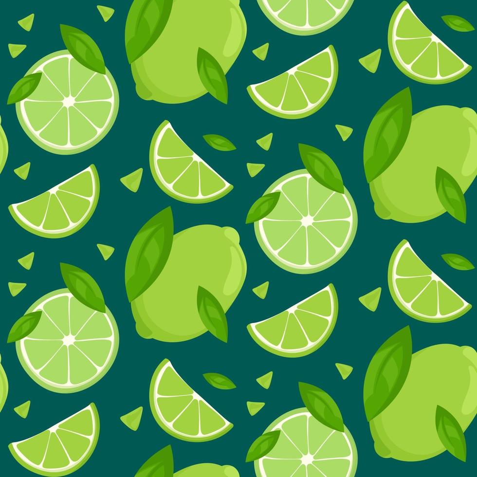 Seamless pattern with limes. vector