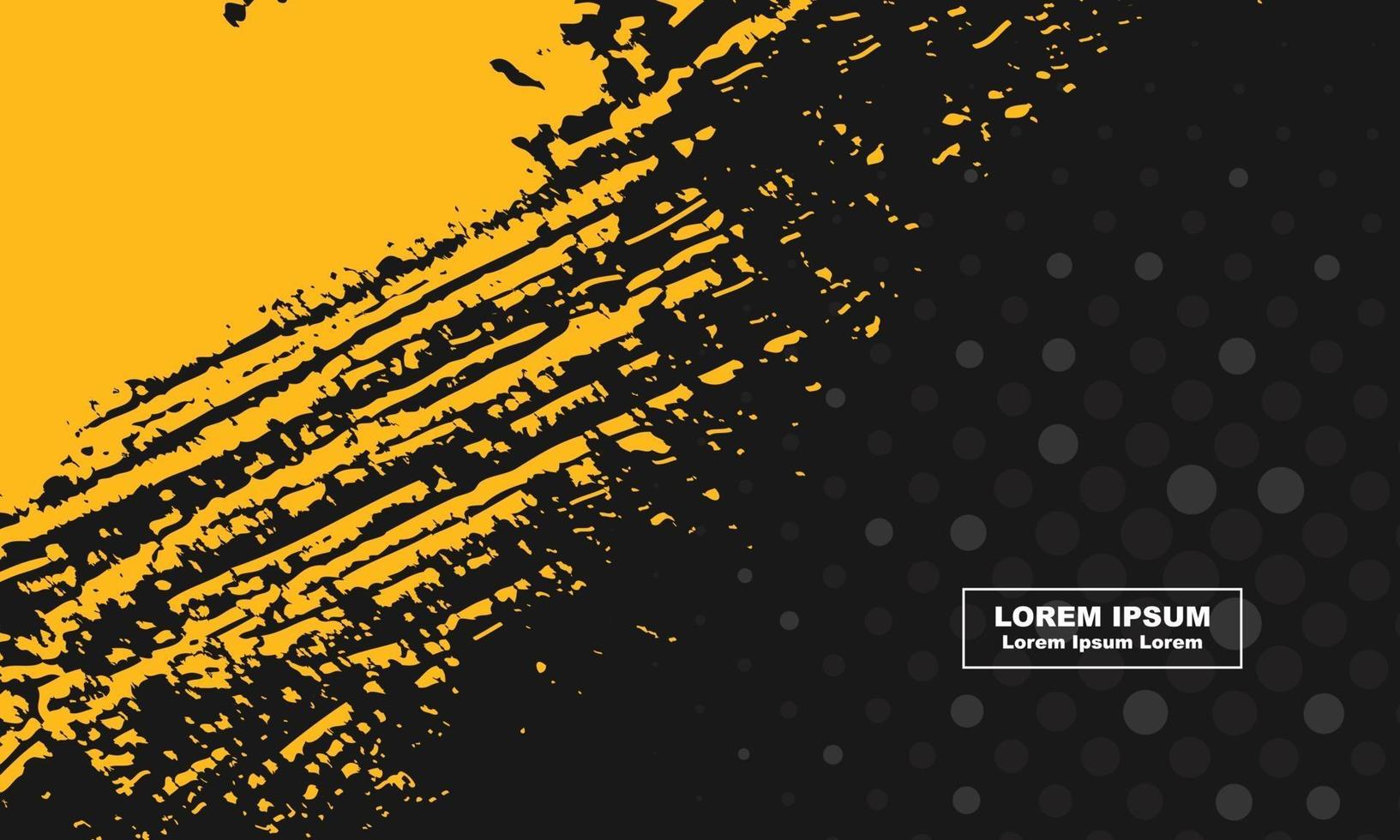 abstract background Black and yellow grunge and halftone circle vector