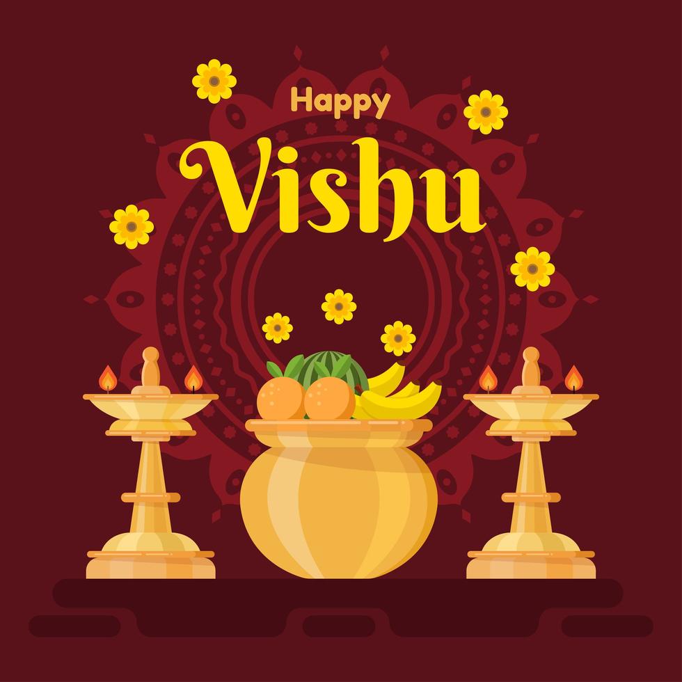 fondo feliz vishu vector