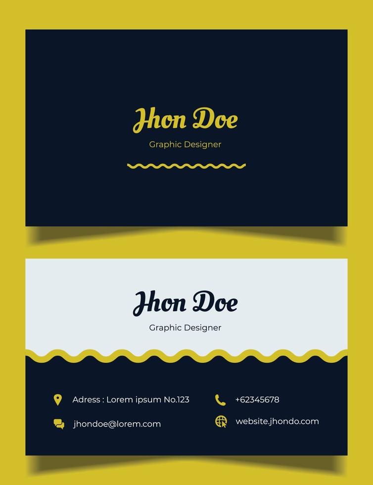 professional business card vector template, blue and white business card