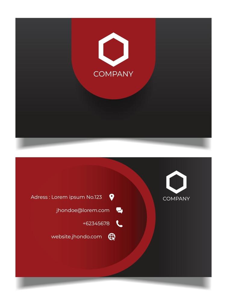 professional business card vector template, gray and red business card