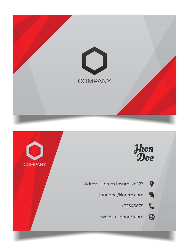 professional business card vector template, red and black business card