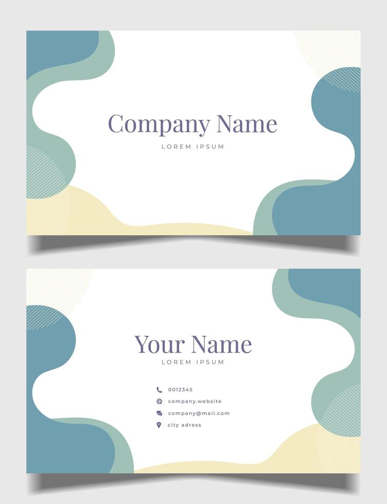 diseño de tarjeta de visita limpia con color pastel vector