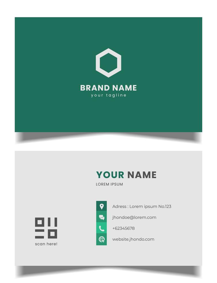 professional green business card design vector