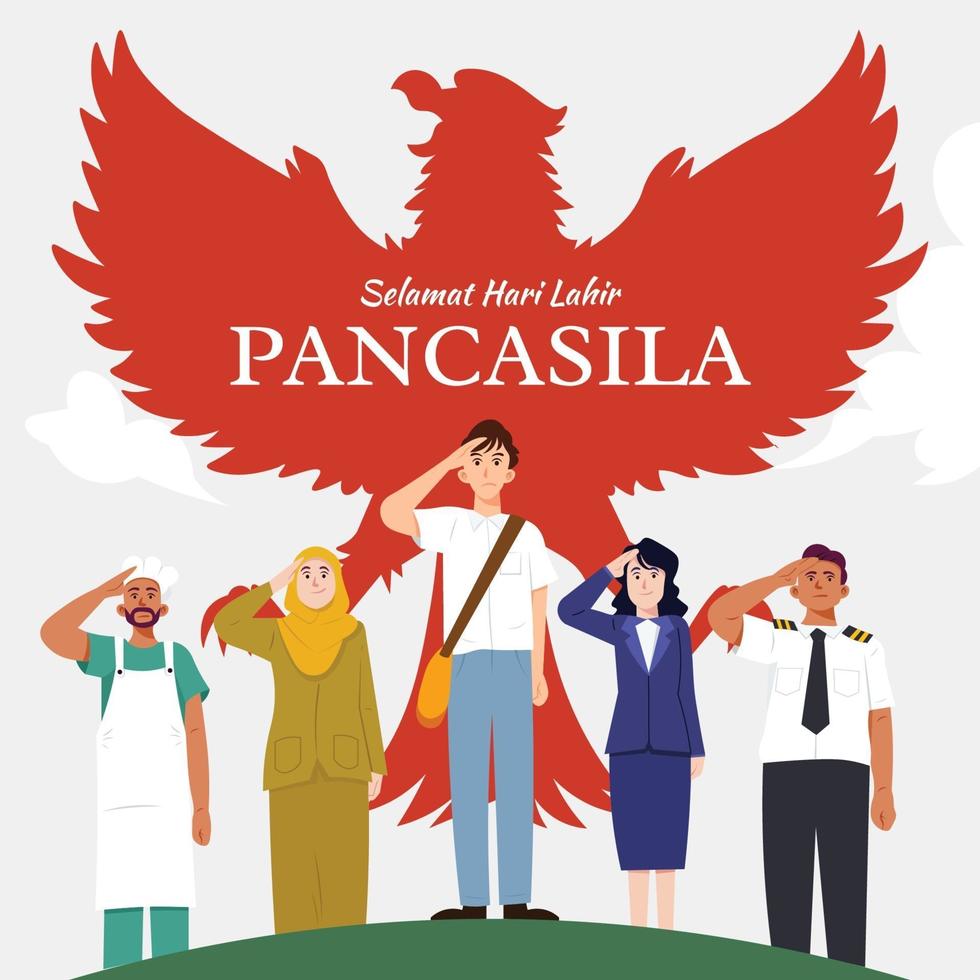 feliz dia pancasila vector