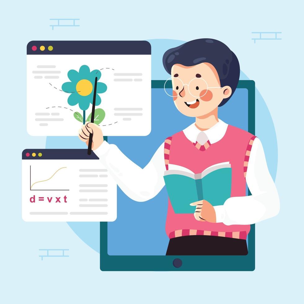 Online Learning Concept Design vector