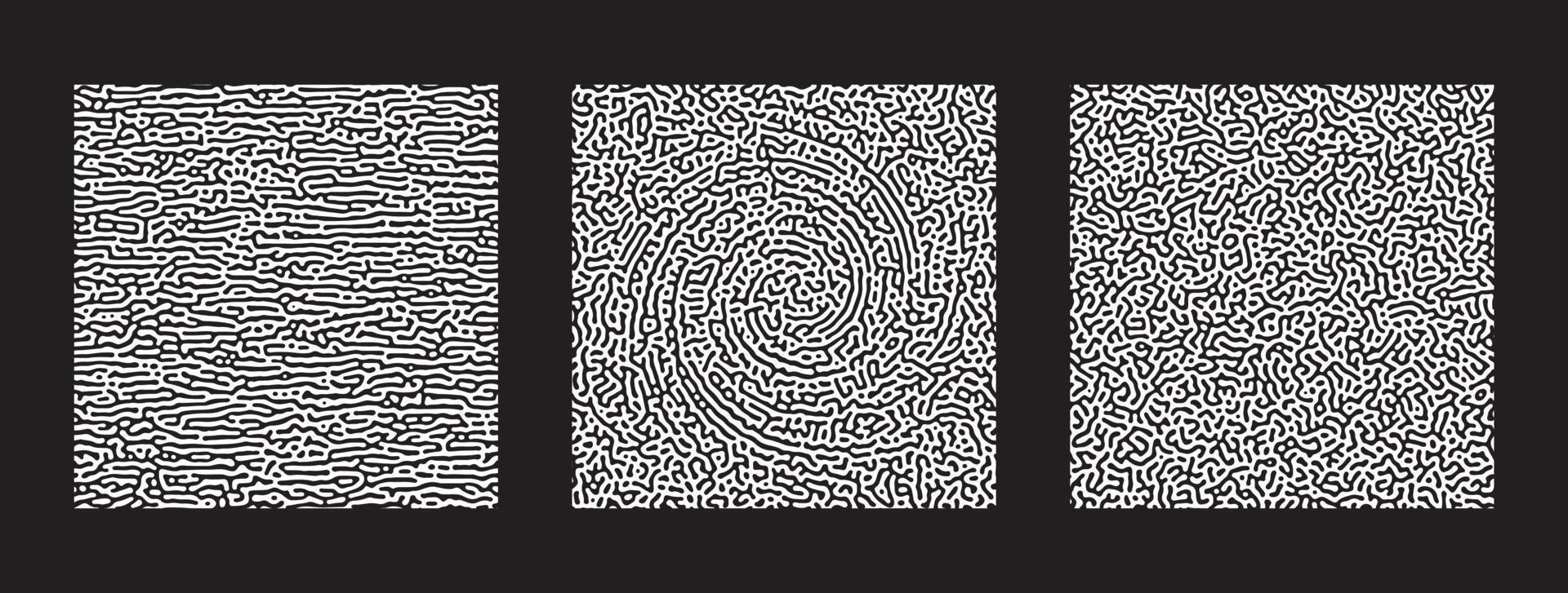 Collection of turing abstract seamless pattern. vector