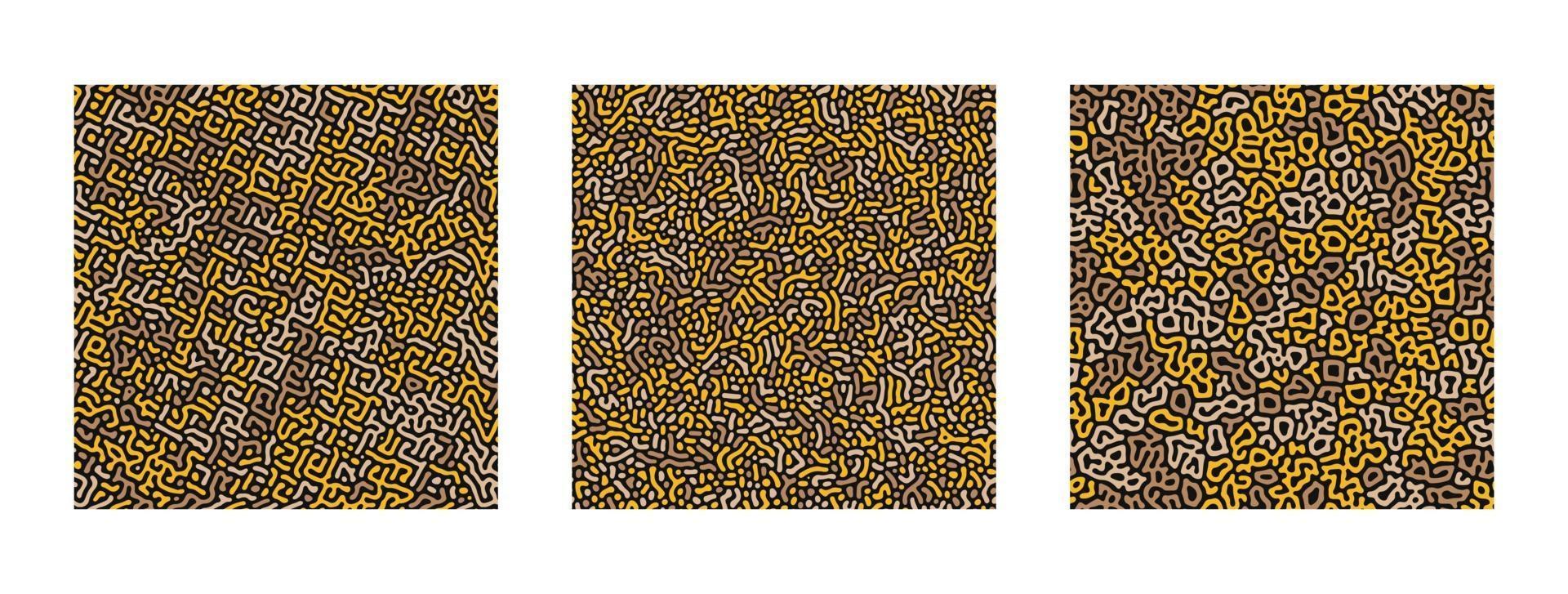 Collection of turing abstract seamless pattern. vector