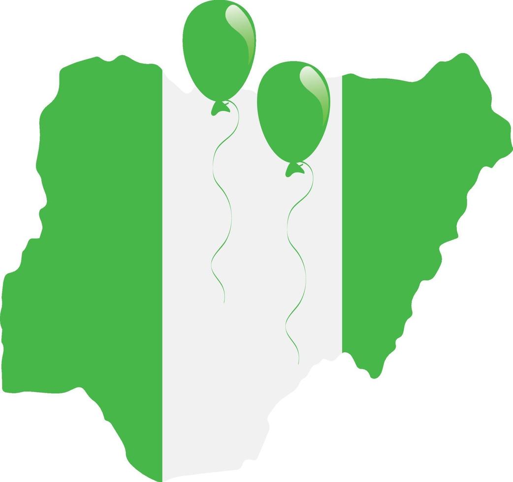 Nigeria Map Flag vector