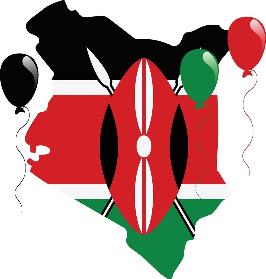 Kenya Map Flag vector