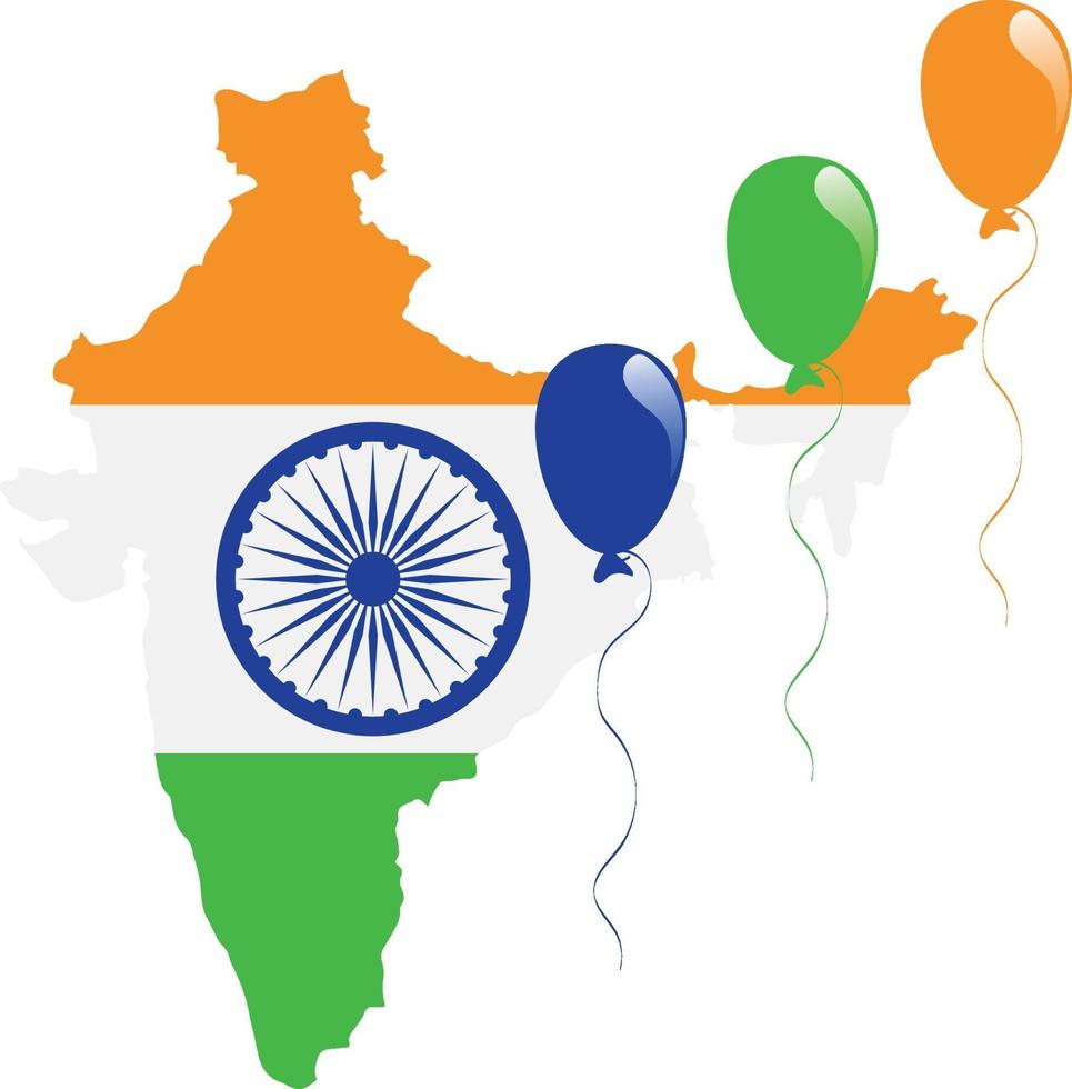 bandera del mapa de la india vector