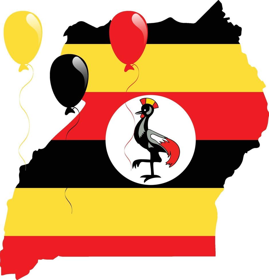 bandera del mapa de uganda vector