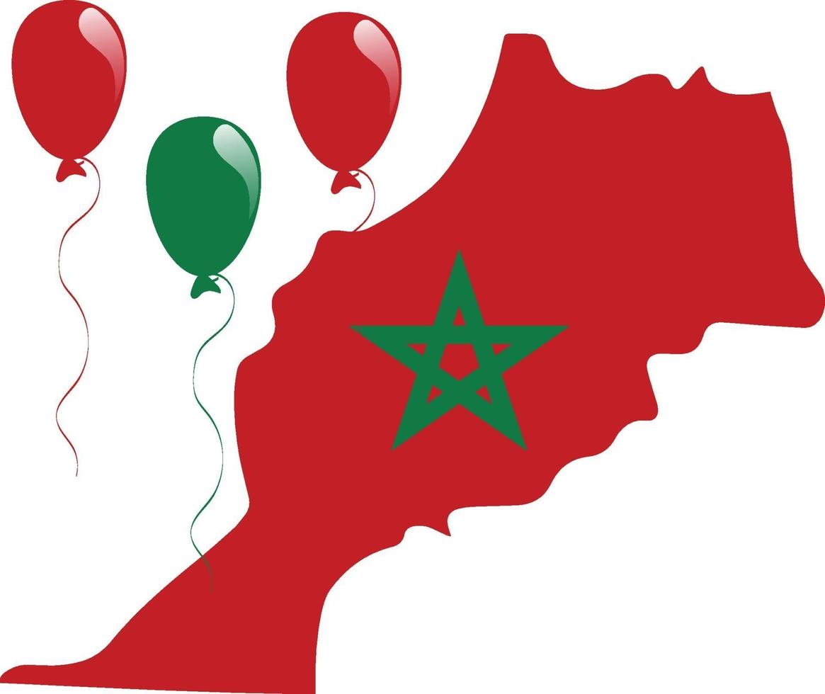 Morocco Map Flag vector