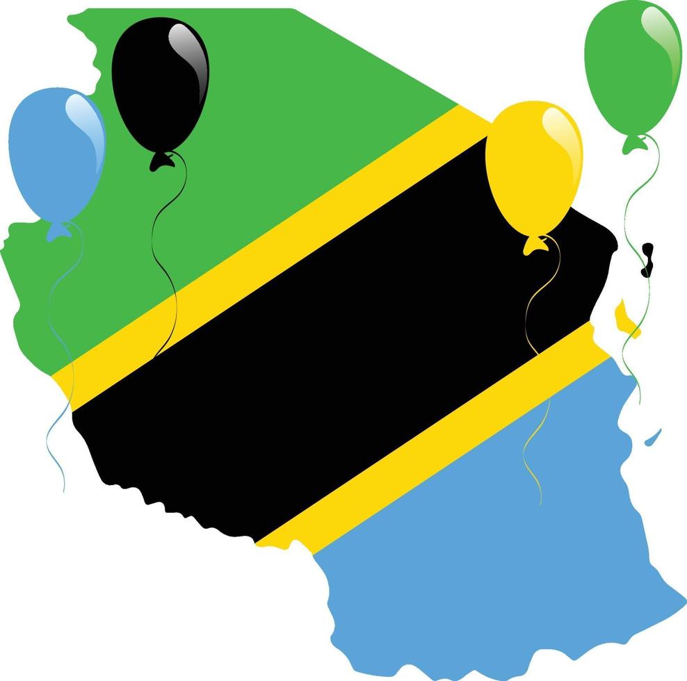 bandera del mapa de tanzania vector