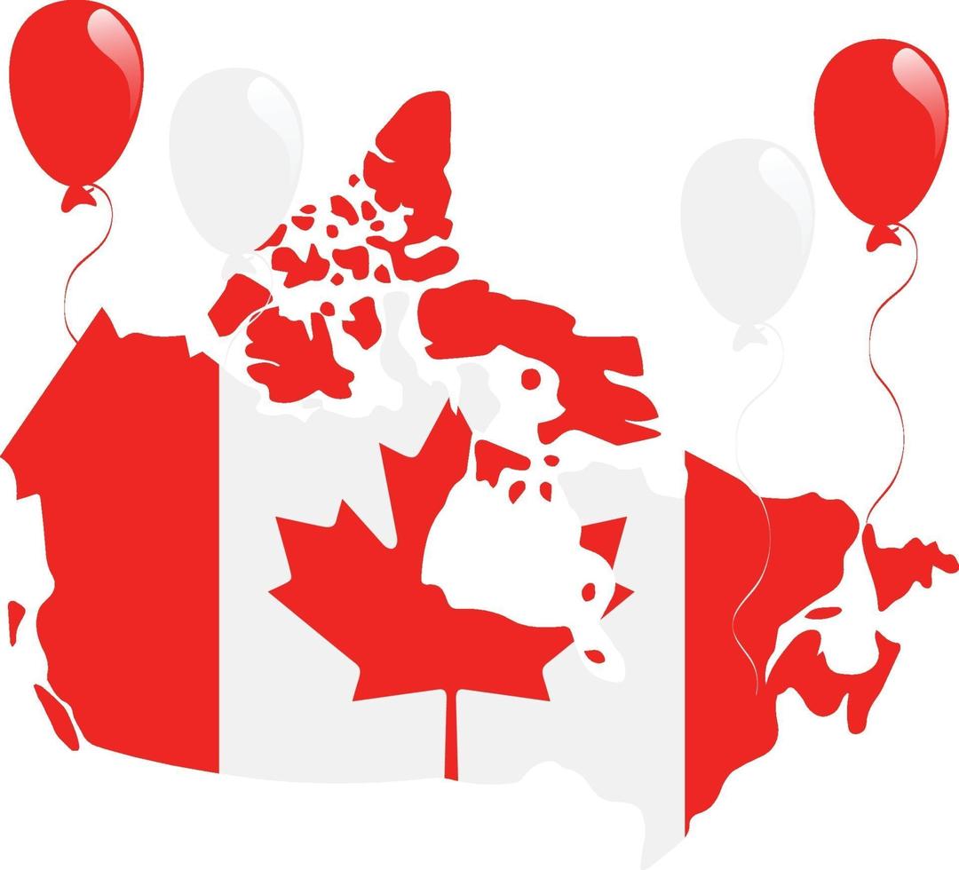 canadá mapa y bandera vector