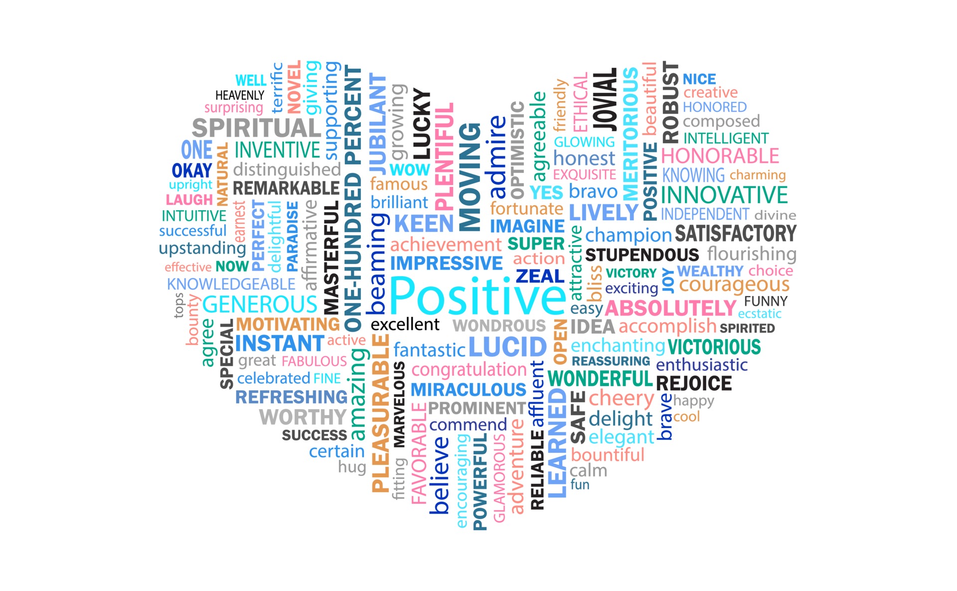 The heart of Positive thinking Words for communication and affirmation ...