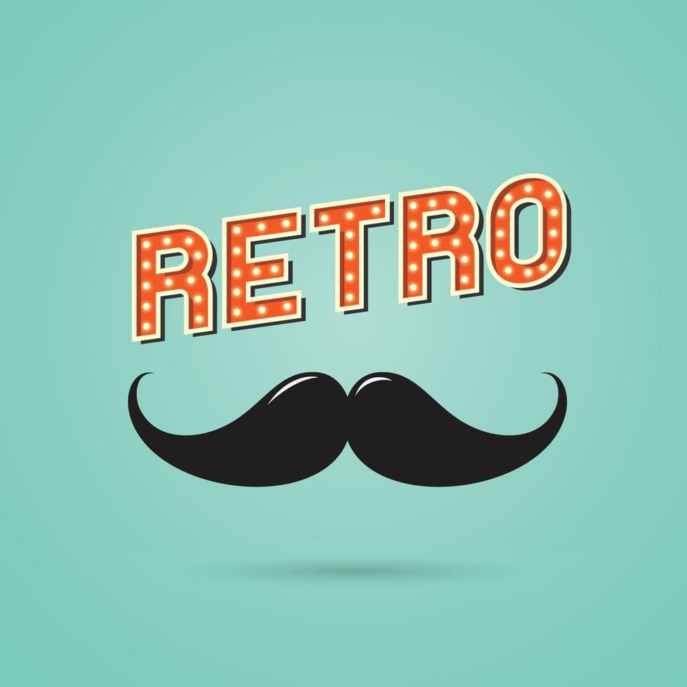 signo retro de bigote. ilustración vectorial vector