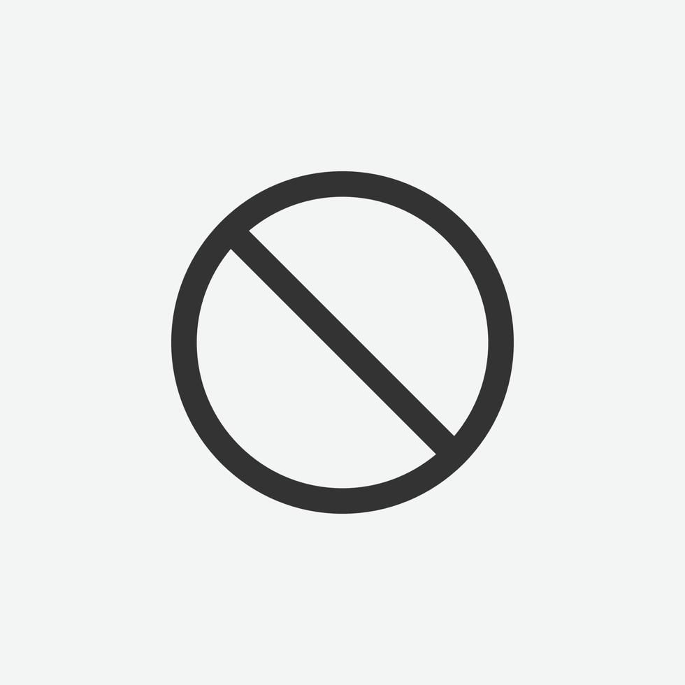 no sign icon for website and mobile app vector