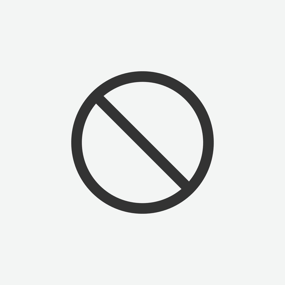 no sign icon for website and mobile app vector