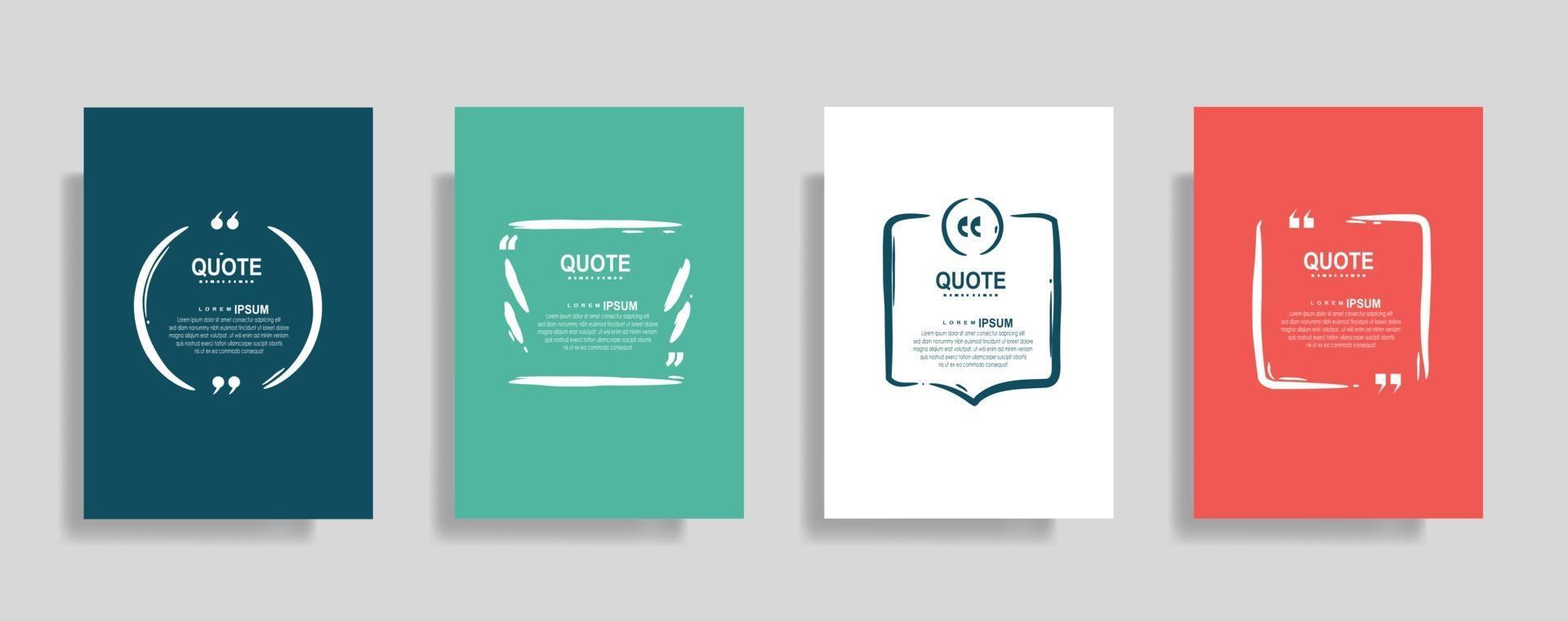 Quotes frame blank templates set, Text in brackets
