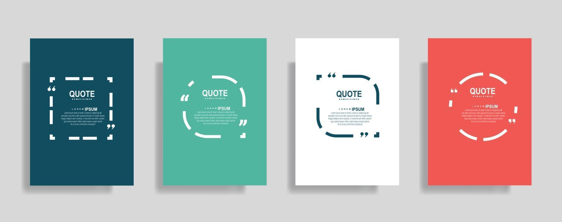 Quotes frame blank templates set, Text in brackets
