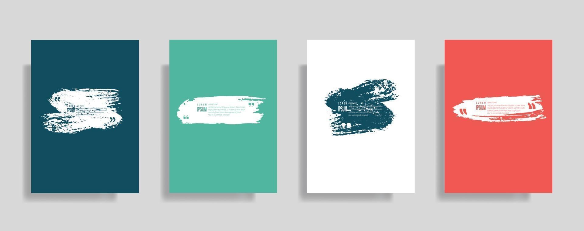 conjunto de plantillas en blanco de marco de citas, texto entre paréntesis, burbujas de discurso vacías de cita. bos de texto aislado sobre fondo de color. vector