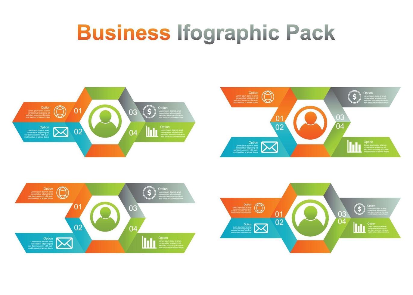 plantilla de diseño de infografía empresarial. Ilustración de vector de infografía de 4 opciones. perfecto para marketing, promoción, elemento de diseño de presentación